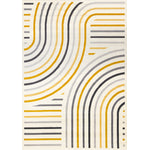 Functional Modern Curves Area Rug - Cream Yellow - 7' X 10'