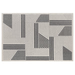 Assia Modern Outdoor Rug - 4' x 6' - Grey/Black