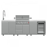 Forno Bulnes White Countertop Outdoor Kitchen with 30" 60,000 BTU BBQ and Beverage Centre - FODKT2506WHT