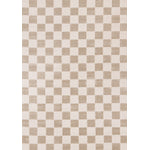 Logan Modern Checkered Area Rug - Beige Cream - 8' X 11'