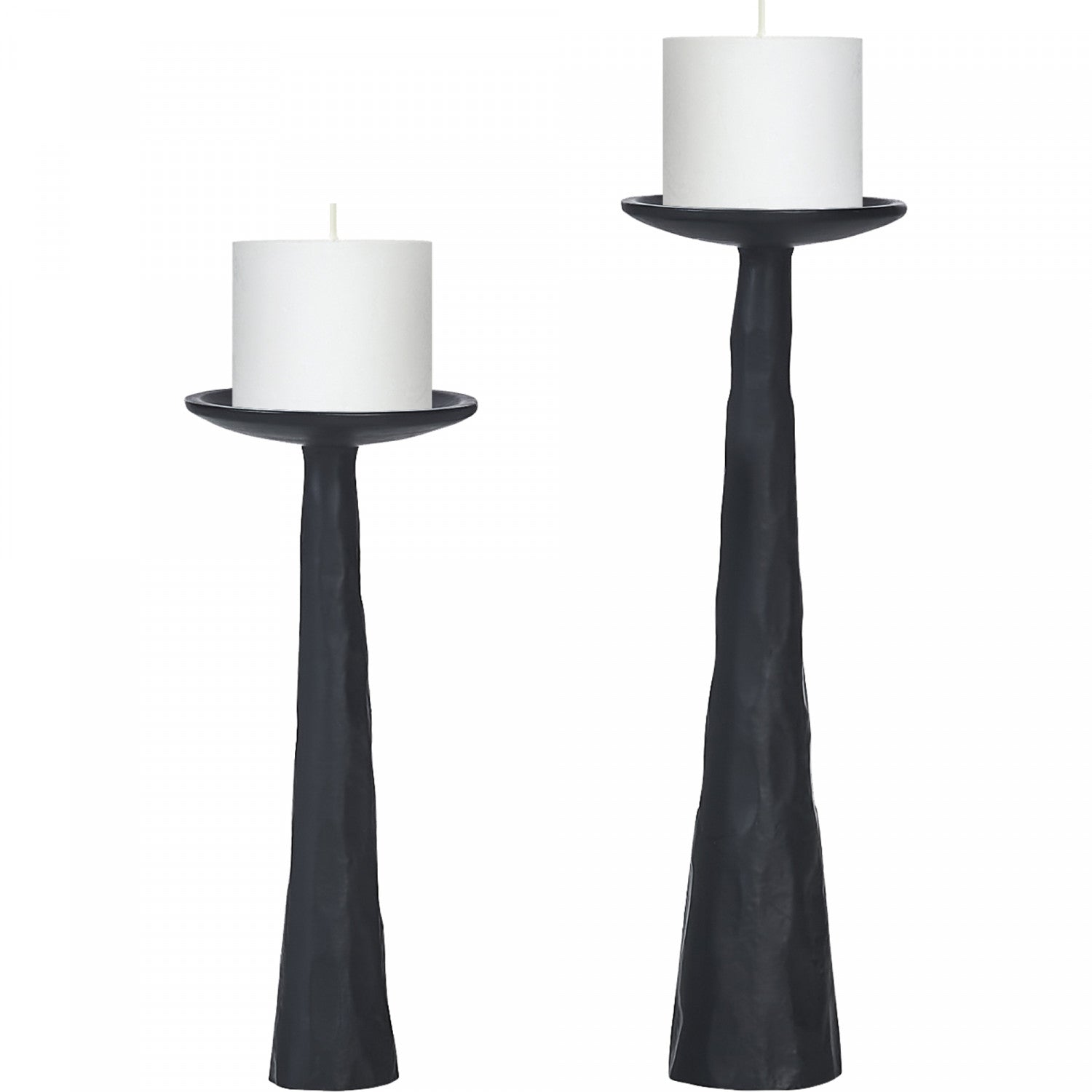 Delvine Candle Holder - Matte Black - Set of Two