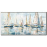 Coastal Regatta Wall Art - Blue/White - 28 X 56