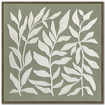 Foliage Rhythm Wall Art - White/Green - 40 X 40