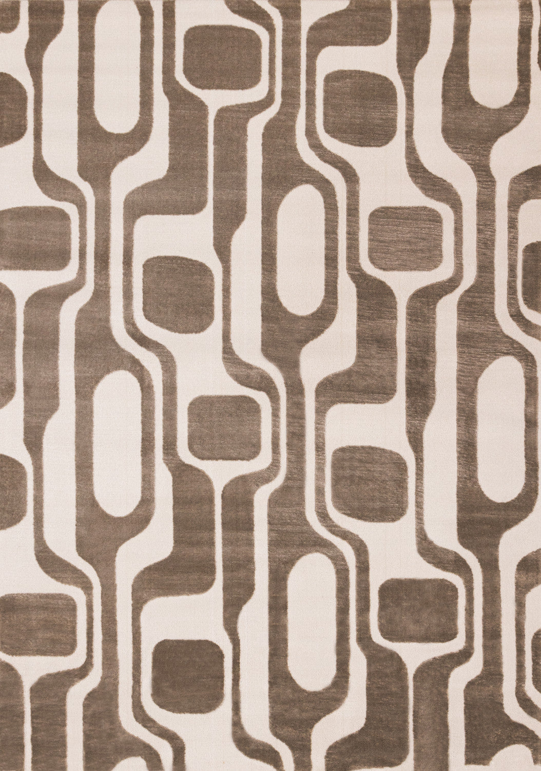 Logan Modern Area Rug - Brown Cream - 5' X 8'
