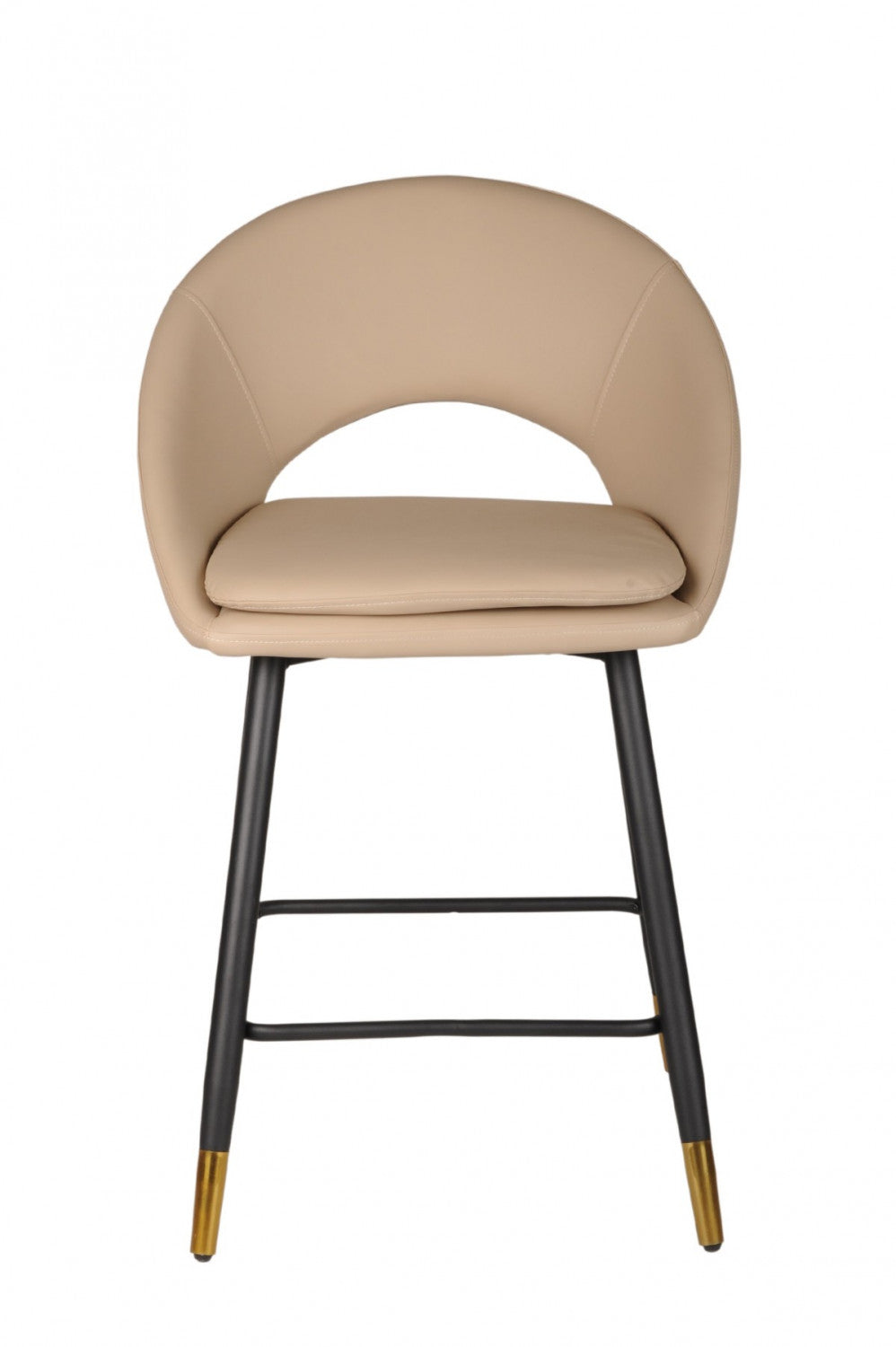 Mila Counter Stool - Beige/Black - Set of Two