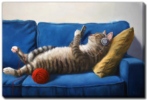 Feline Fine Wall Art - Multi-Colour - 38 X 60