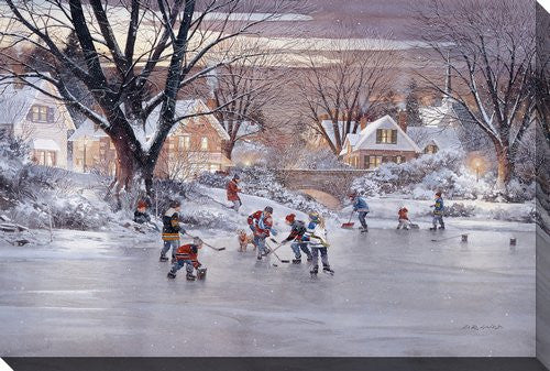 Pond Hockey Memories Wall Art - Multi-Colour - 22 X 28