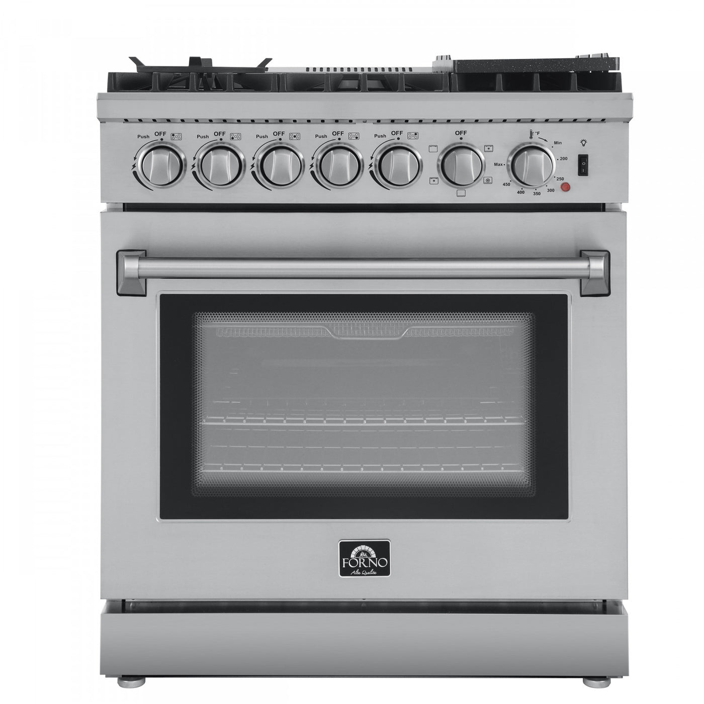 Forno Lazio Stainless Steel Dual Fuel Range With True Convection And Air Fry (4.32 Cu. Ft.) - FFSGS6196-30