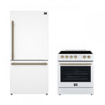 Forno Premium White Kitchen Package with Range and Bottom Freezer Refrigerator - FBDL-003-03CA