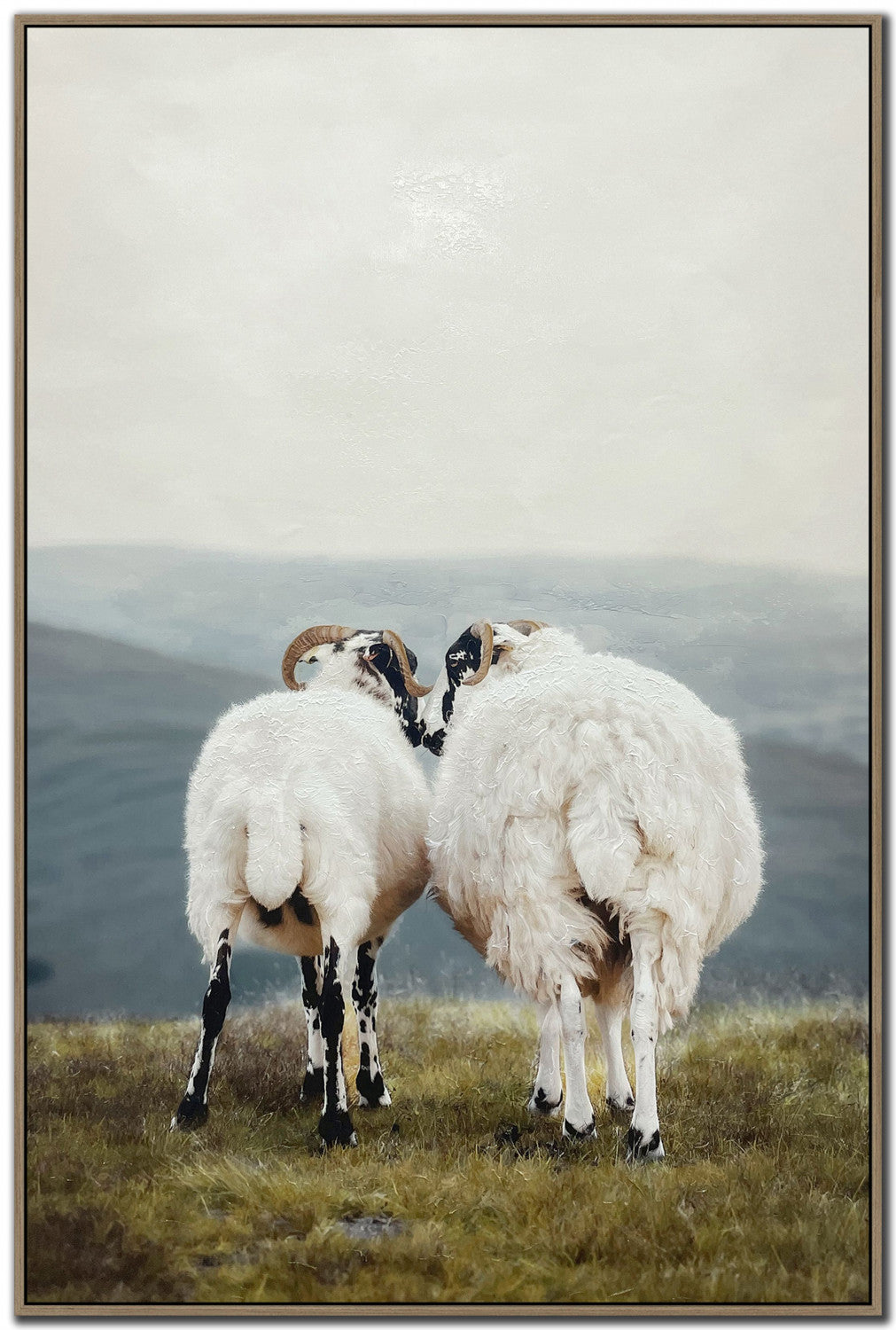 Side by Side Wall Art - White/Blue - 45 X 30