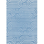 Functional Modern Links Area Rug - 5' X 8' - Blue/Cream