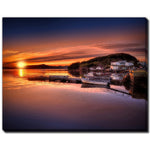 Sunset at the Wharf Wall Art - Orange - 22 X 28