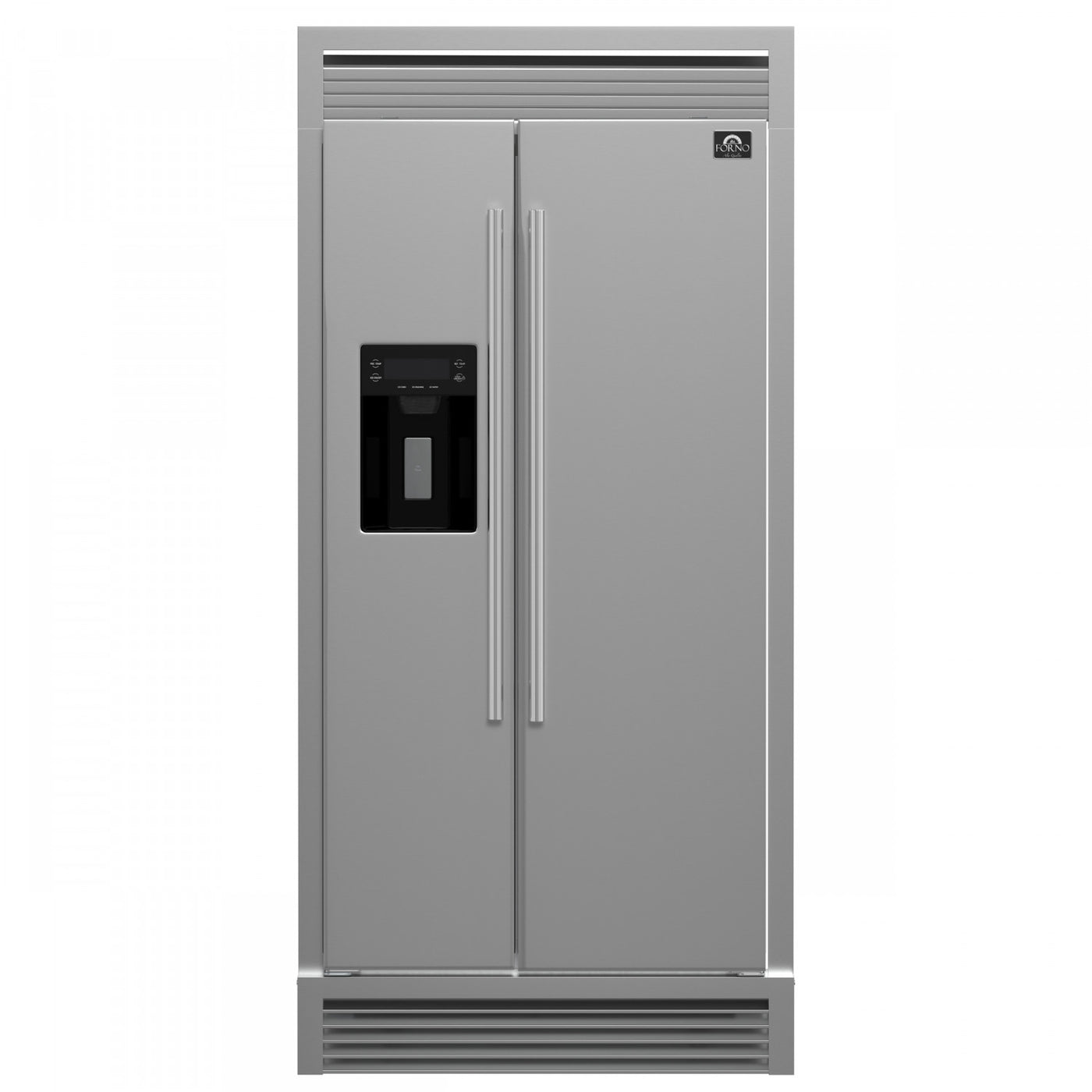 Forno Salerno 40" Stainless Steel Built-in Side-by-Side Refrigerator With Ice & Water Dispenser (20 Cu. Ft.) - FFRBI1844-40SG