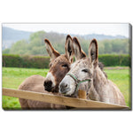 Donkeys at the Fence Wall Art - Brown - 30 X 45