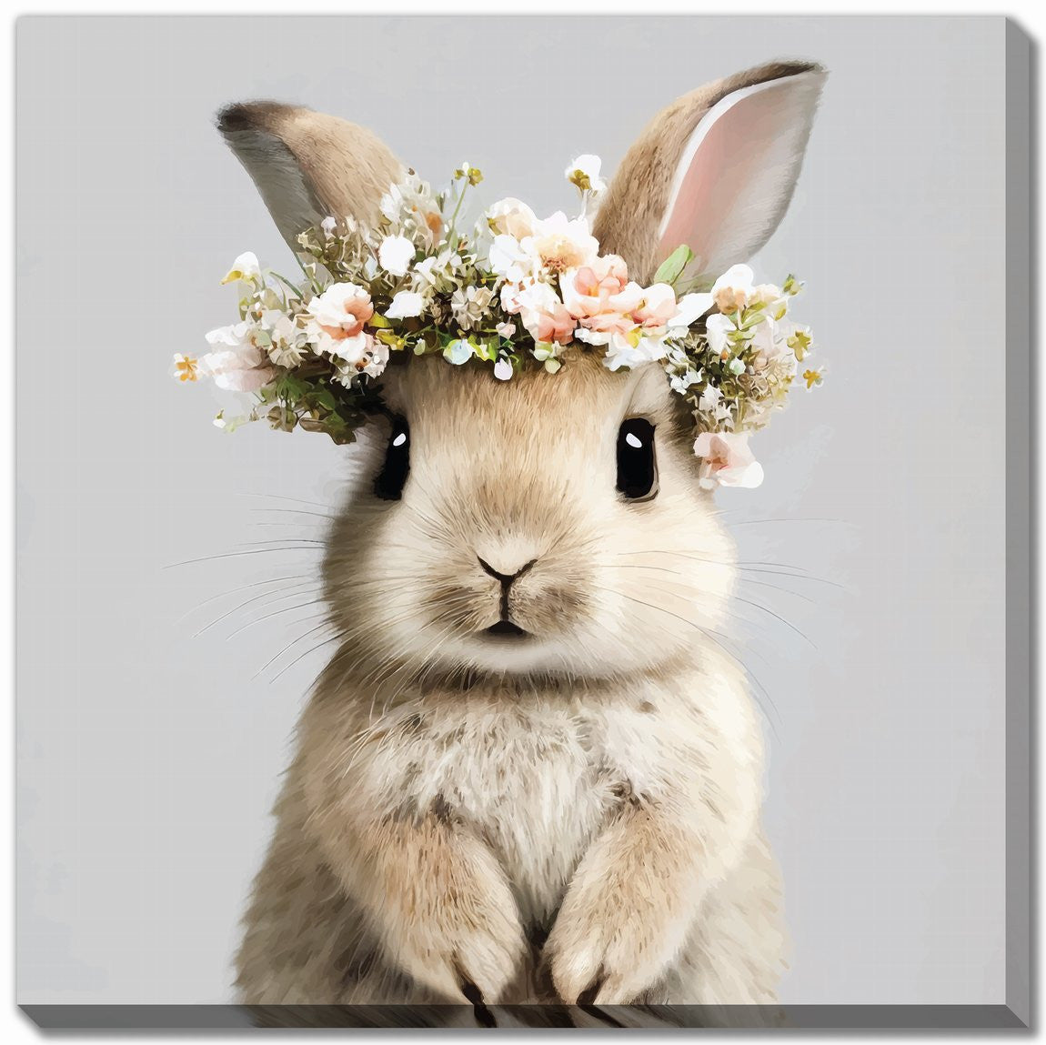 Bunny Royalty Wall Art - Brown/Beige - 30 X 30