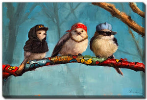 The Cool Birds Club Wall Art - Multi-Colour - 16 X 20