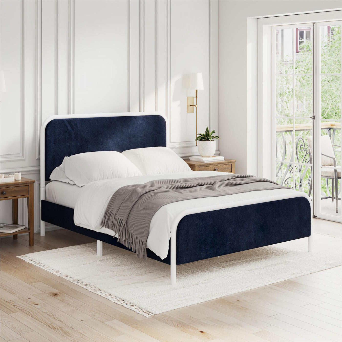 Novogratz Tallulah Upholstered Queen Platform Bed - Navy