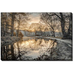 Riverbend at Sunset Wall Art - Grey - 22 X 28