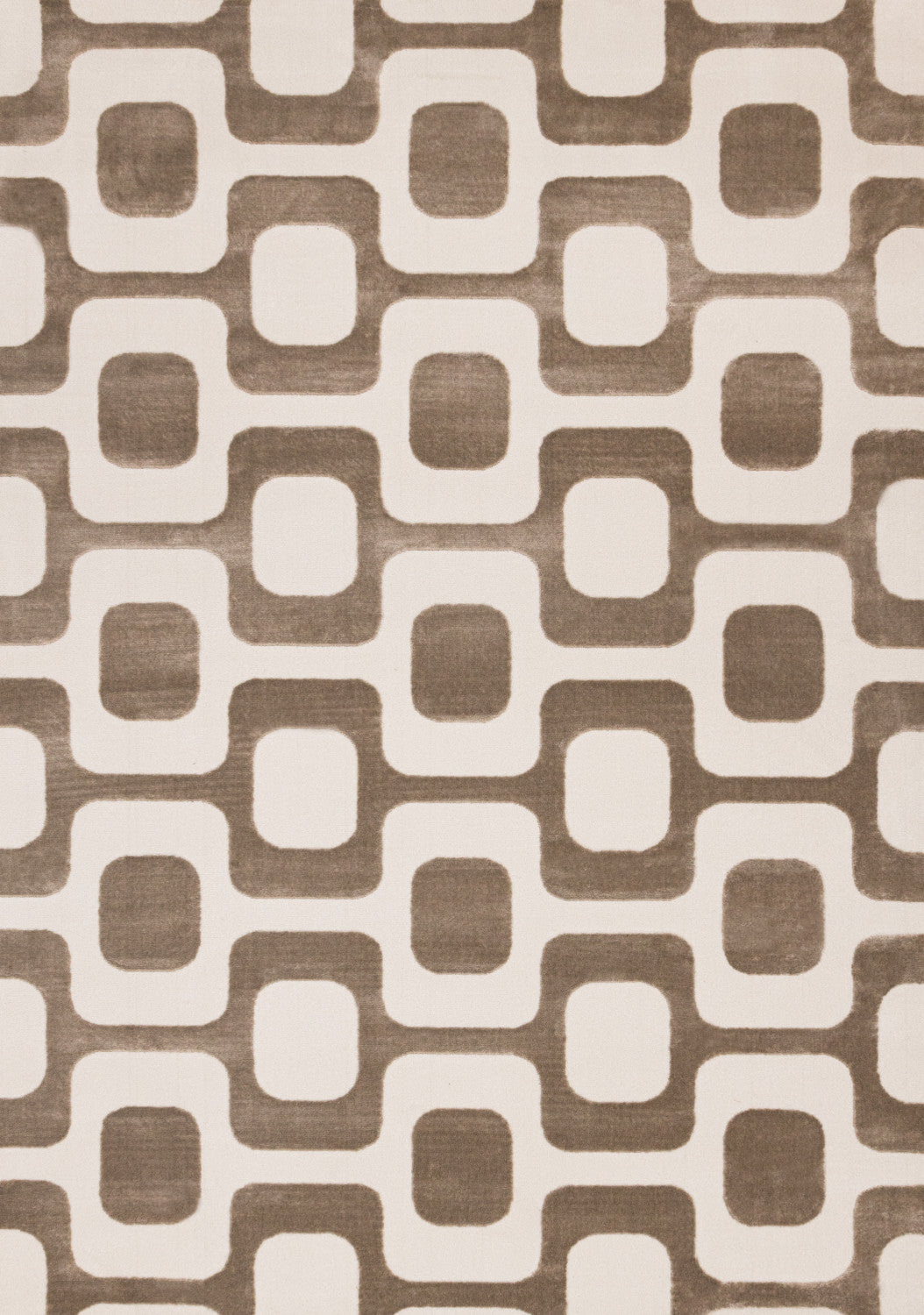 Logan Modern Vintage Area Rug - Brown Cream - 7' X 10'
