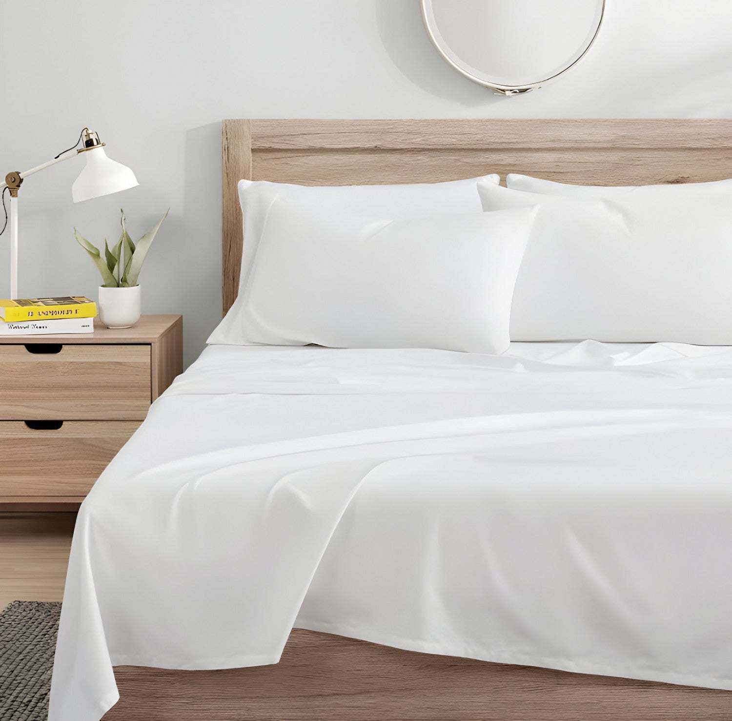 Kindle 100% Organic Cotton Full Sheet Set - White