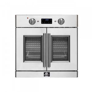 Forno Gallico Stainless Steel 30" French Door Electric Wall Oven with True Convection and Air Fry (3.68 Cu. Ft.) - FBOEL1371-30
