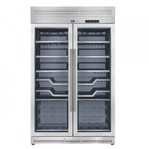 Forno Abruzzo 48" Stainless Steel 102 Bottle Dual Zone Wine Cellar with Clear Holders (24 Cu. Ft.) - FWCDR6611-48S
