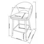 Mila Counter Stool - Grey/Black - Set of Two