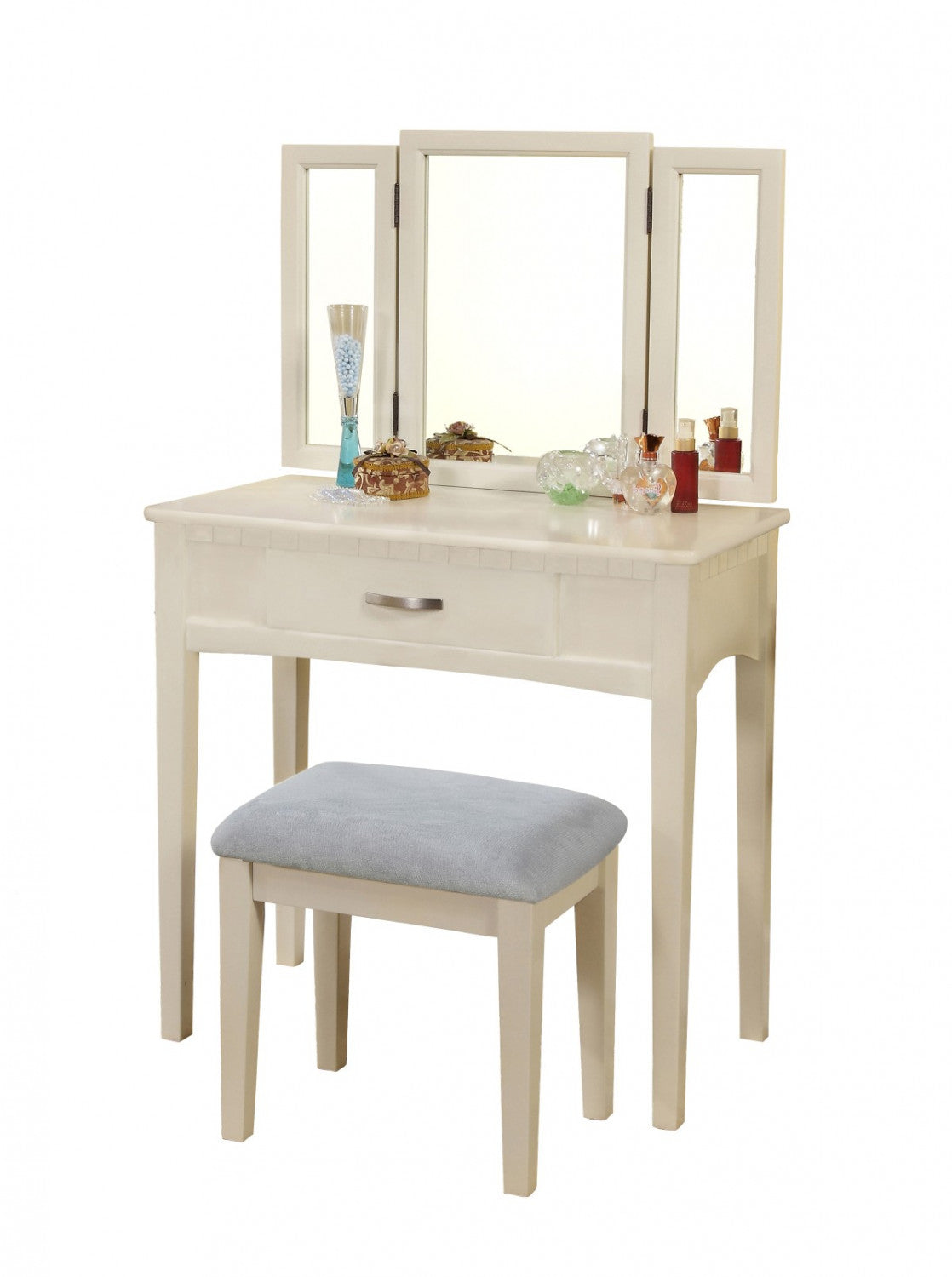Campbell Vanity Table Set - White