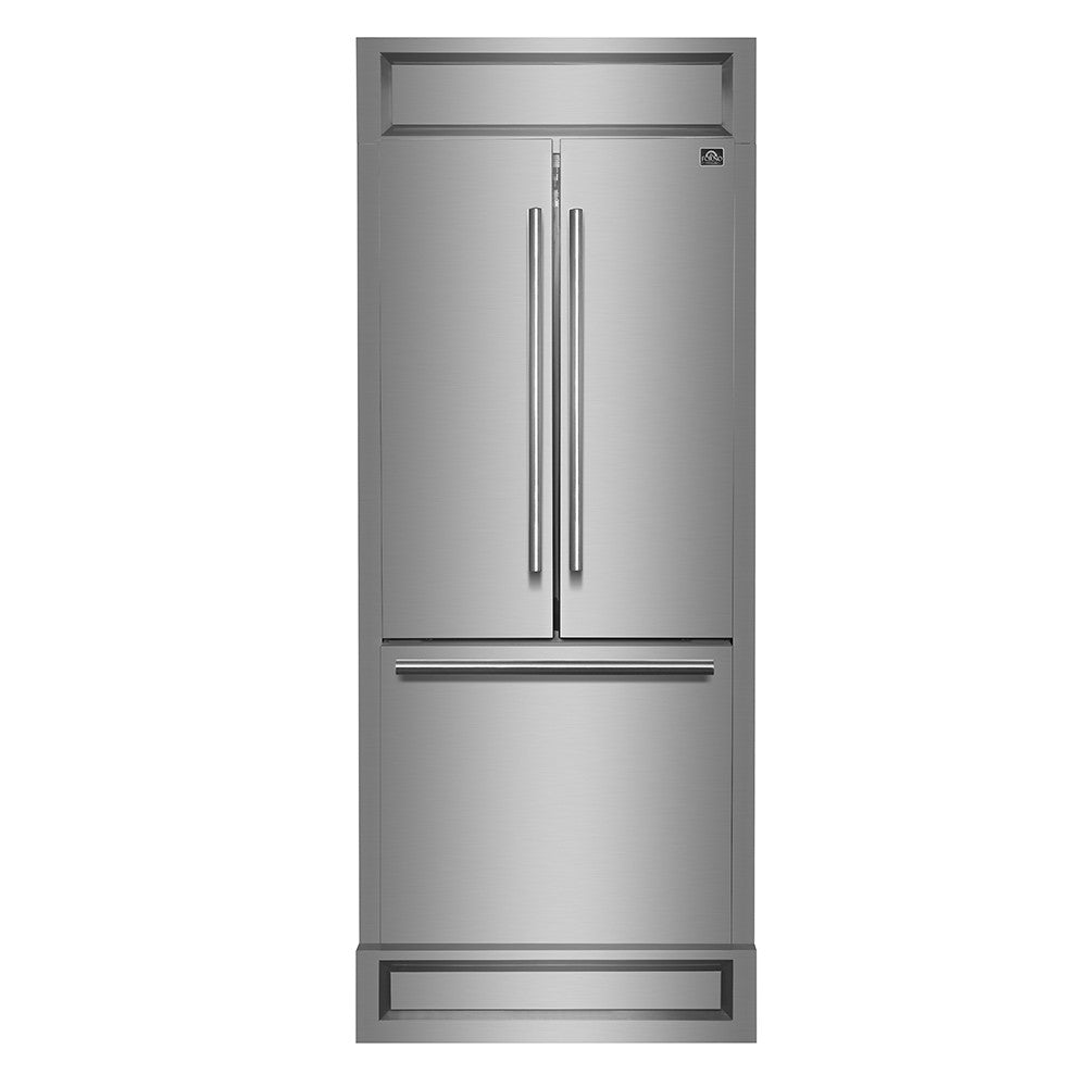 Forno Gallipoli 30" 17.5 Cu.Ft. Stainless Steel French Door Refrigerator - FFFFD1974-35MG