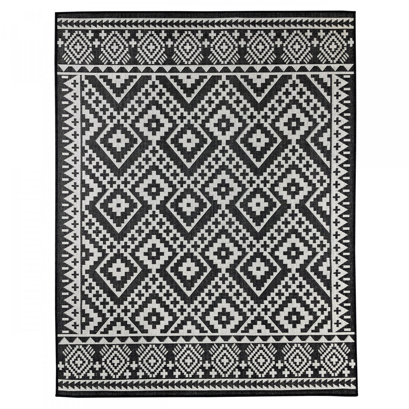 Cabana Tribal Indoor/Outdoor Rug - 6' x 9' - Black