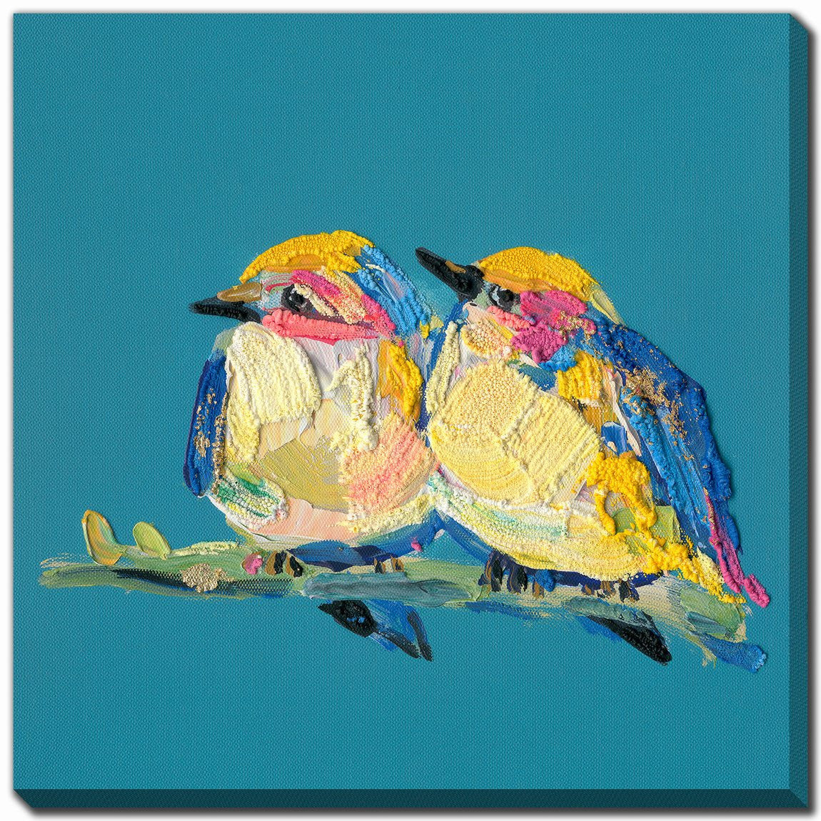Feathered Friend Wall Art - Blue - 16 X 16