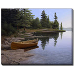 Canoe in the Calm Wall Art - Blue/Green - 22 X 28