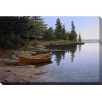 Canoe in the Calm Wall Art - Blue/Green - 16 X 20