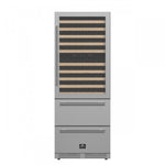 Forno Celano 30" 21.3 Cu.Ft. Stainless Steel 150 Bottle Dual Zone Wine Cellar with Two Beverage Drawers - FWCDR6697-30S