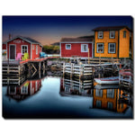Dockside Dusk Wall Art - Blue/Red - 22 X 28