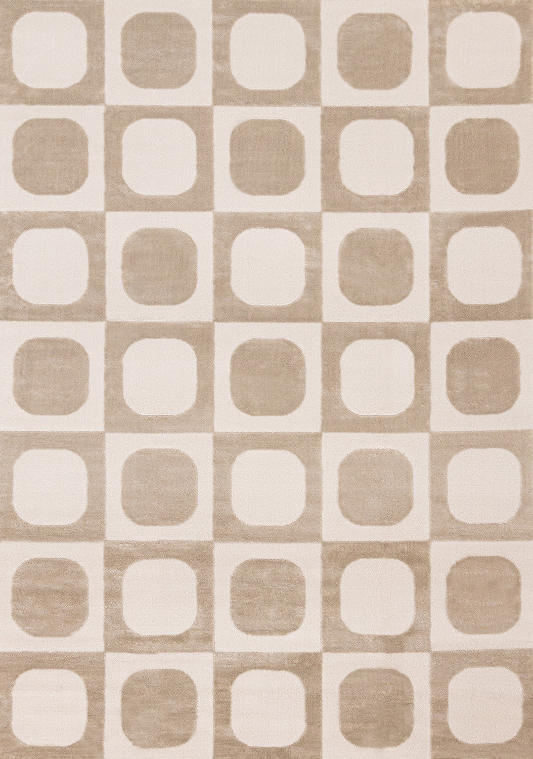 Logan Contemporary Modern Area Rug - Beige Cream - 5' X 8'