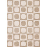 Logan Contemporary Modern Area Rug - Beige Cream - 5' X 8'