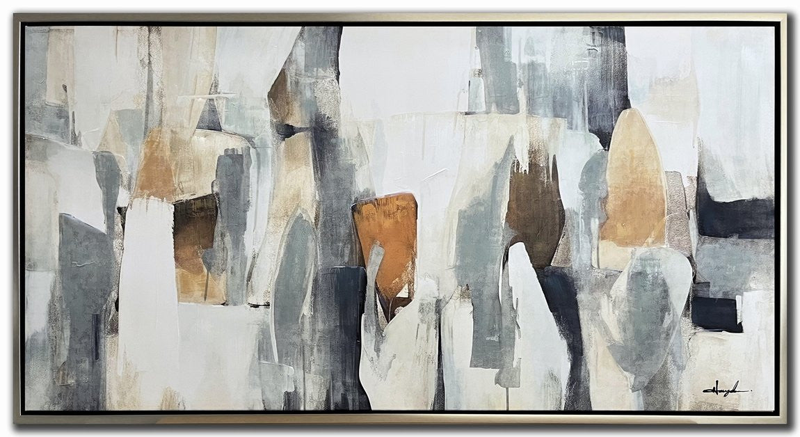 Modern Layers Wall Art - Neutral - 28 X 56