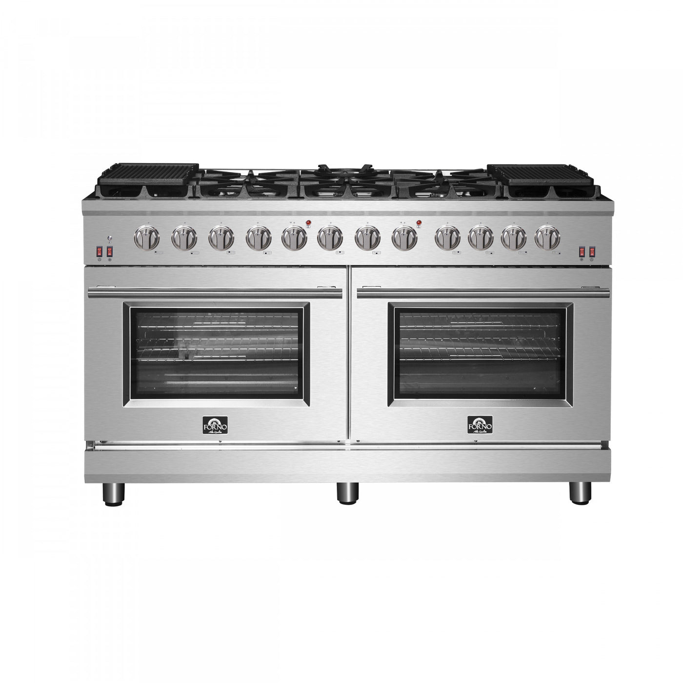 Forno Massimo 60" Stainless Steel Freestanding Double Oven Gas Range (8.64 Cu. Ft.) - FFSGS6239-60