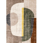 Maui Modern Geometric Area Rug - Grey Green Yellow - 5' X 8'