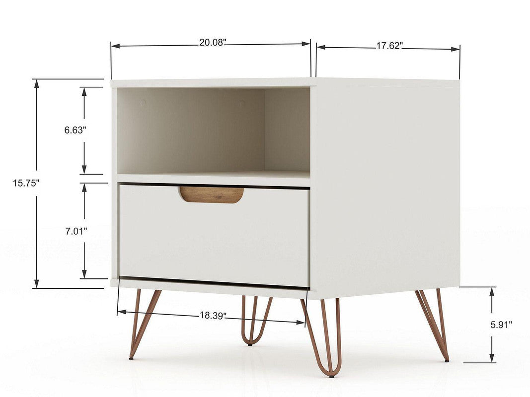 Nuuk I Night Table Set of 2 - Off White/Nature