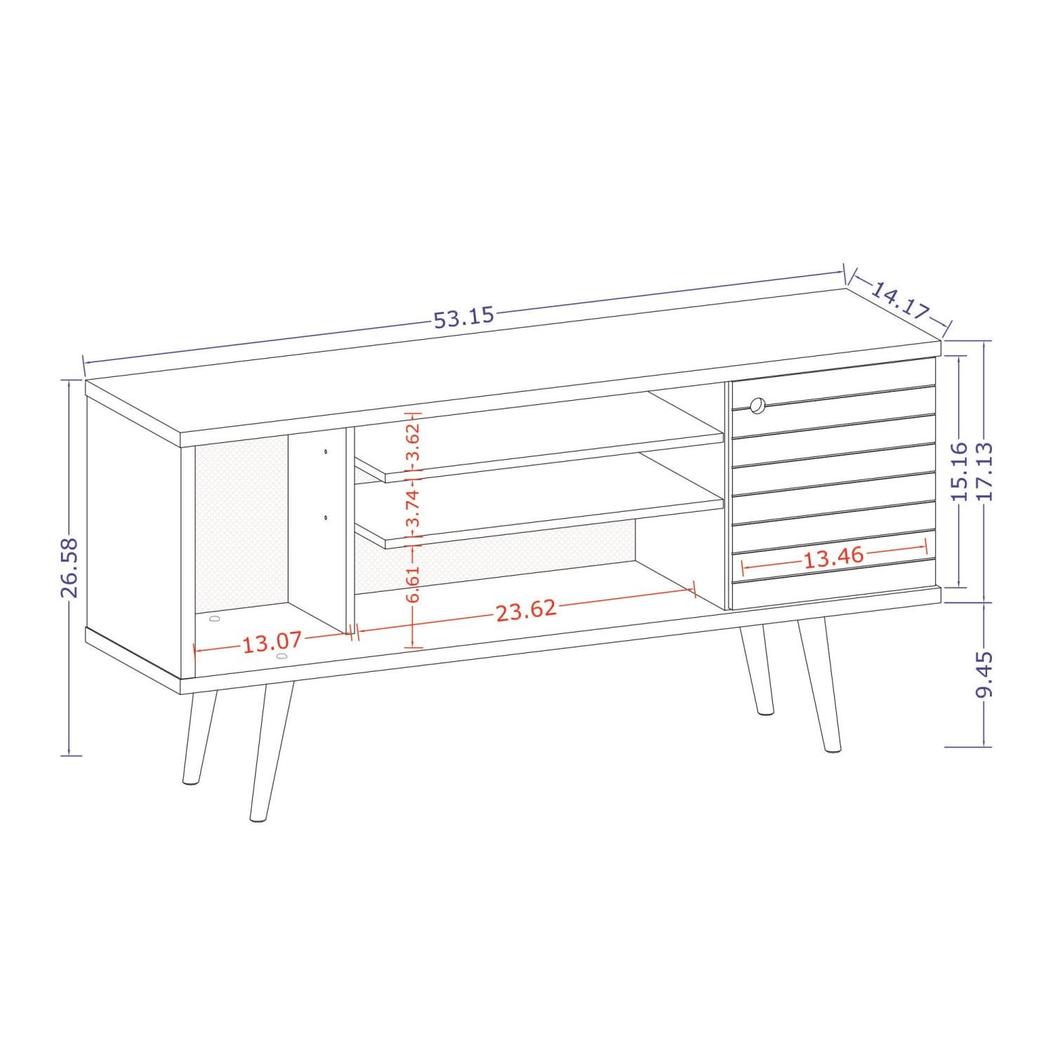 Lekedi 53" TV Stand - Rustic Brown