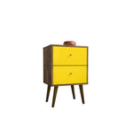 Lekedi II Night Table - Rustic Brown/Yellow