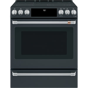 Café Matte Black 30" Electric Range with Built-in WiFi and No-Preheat Air Fry (5.7 Cu. Ft) - CCES700P3MD1