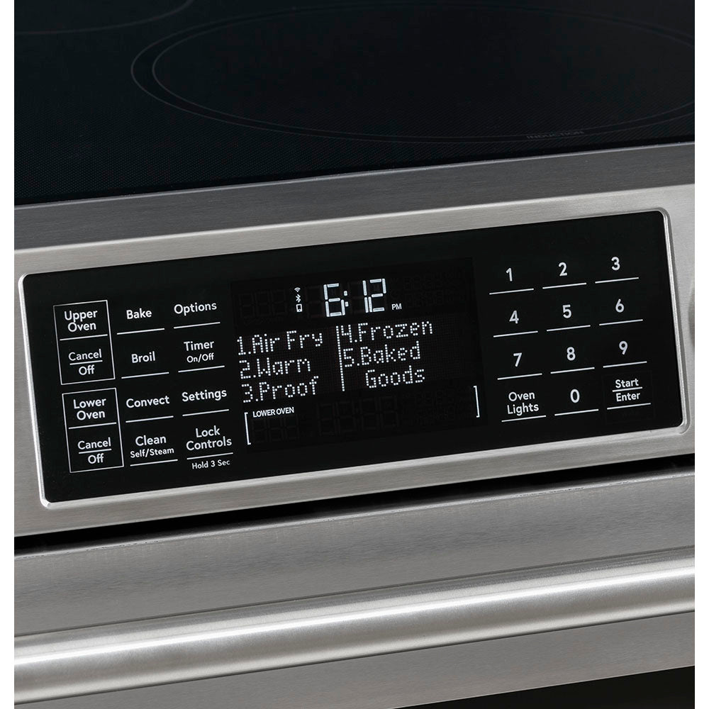 GE Café Stainless Steel 30" Electric Double Oven Range with Built-in Wifi and No-Preheat Air Fry (6.7 Cu. Ft) - CCES750P2MS1