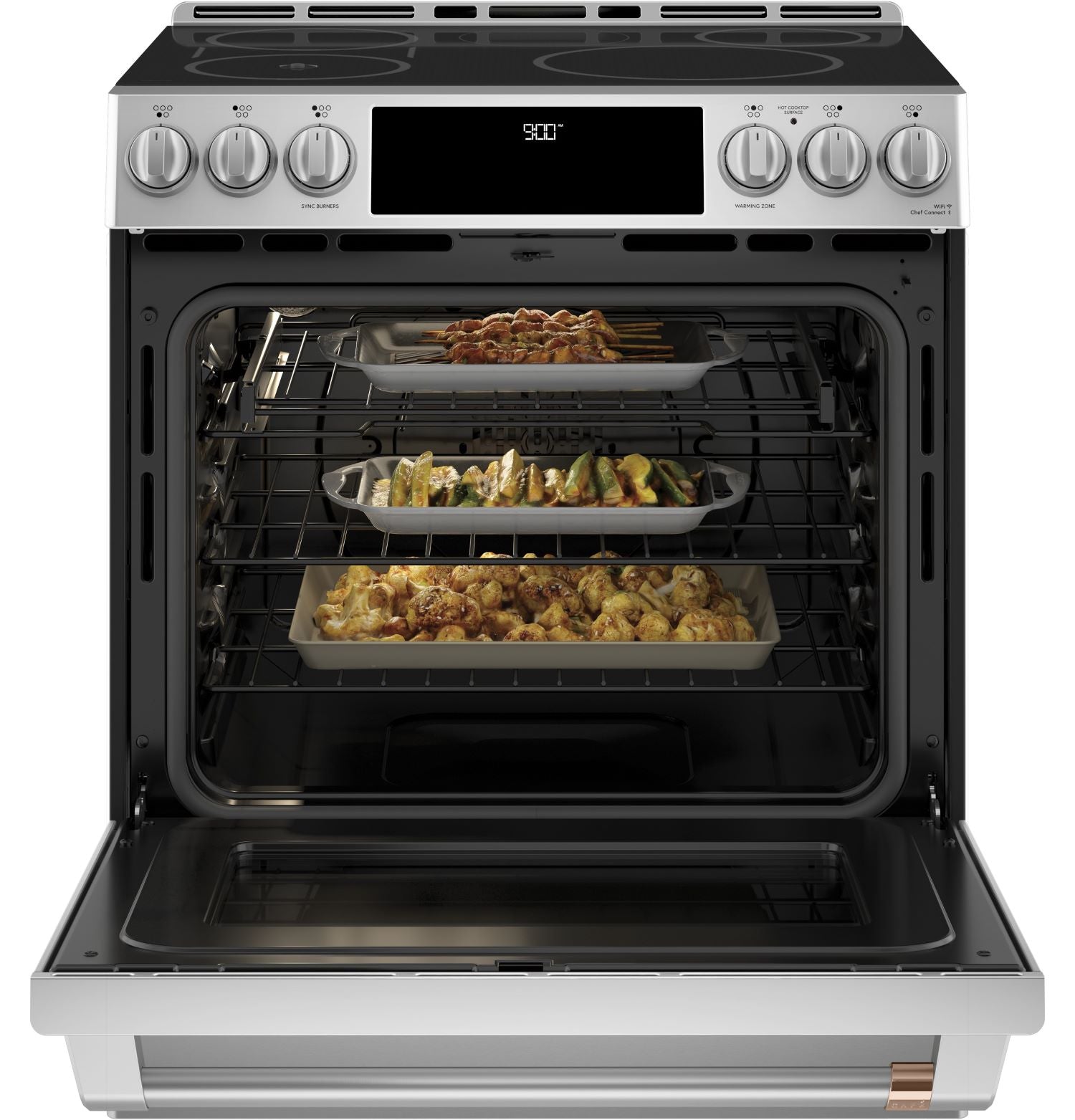 Café™ Stainless Steel 30" Smart Slide-In, Front-Control, Induction and Convection Range with In-Oven Camera (5.7 Cu. Ft) - CHS90XP2MS1