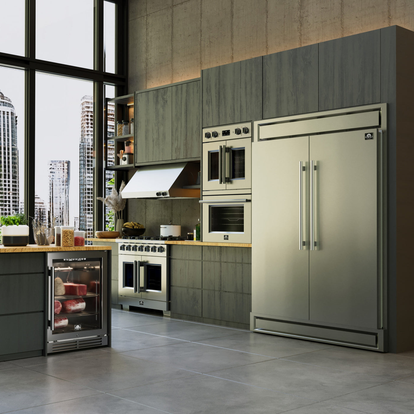 Forno Maderno 56" Stainless Steel 2-piece Built-In Convertible Refrigerator/Freezer (27.2 Cu. Ft.) - FFFFD1722-60S
