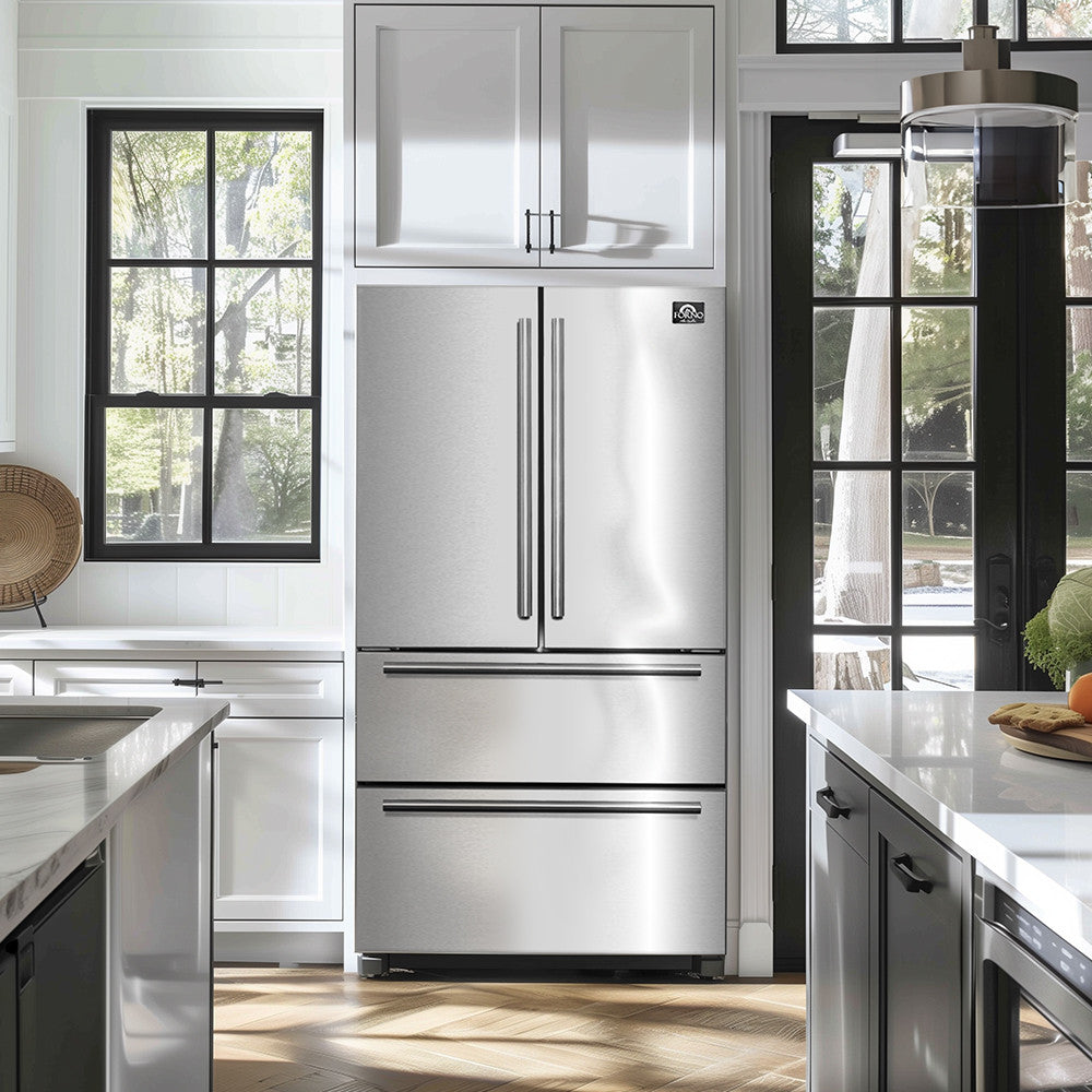 Forno Moena Stainless Steel Counter-Depth French Door Refrigerator (19.2 Cu. Ft.) - FFRBI1820-36SB