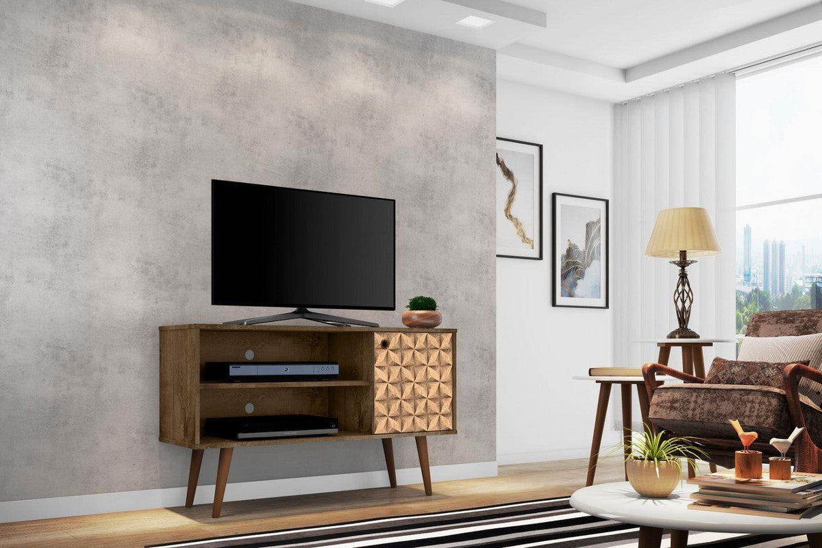 Lekedi 42" TV Stand - Rustic Brown/3D Brown Print