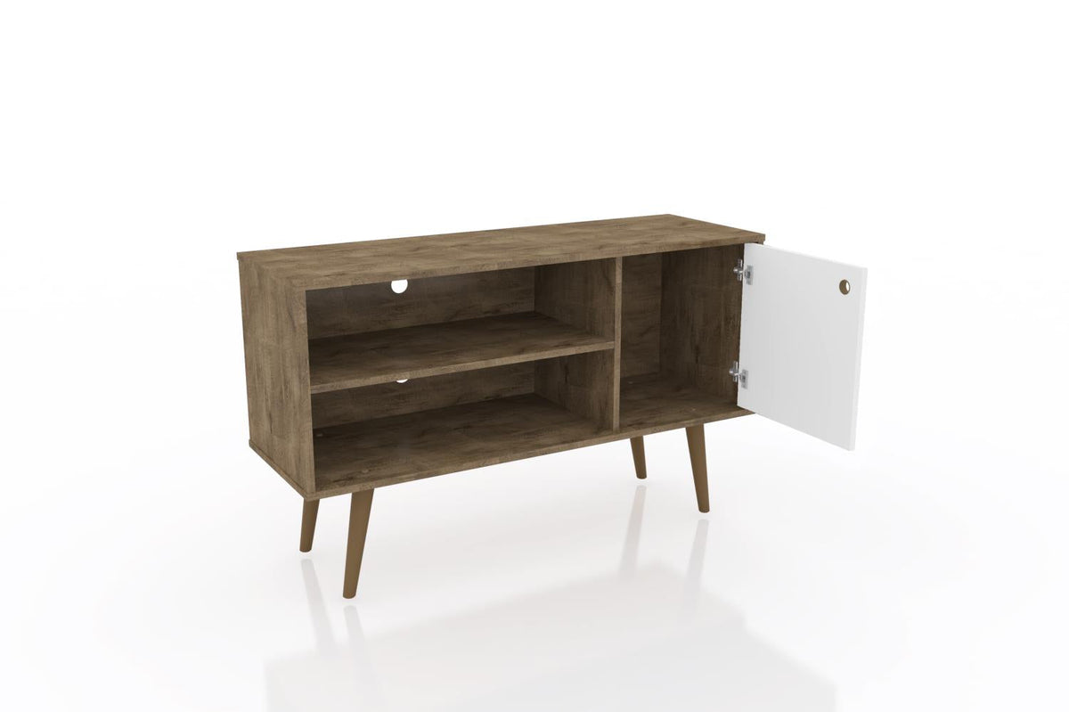 Lekedi 42" TV Stand - Matte Rustic Brown/White